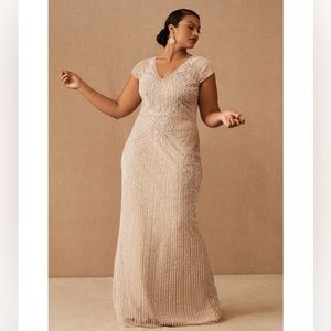 BHLDN by Anthropologie - Sanders Gown - Almond with Cream Beading - Size 20